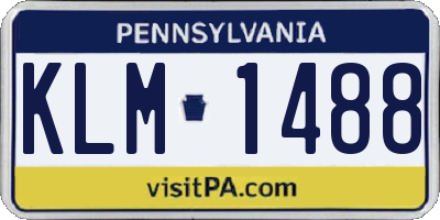 PA license plate KLM1488