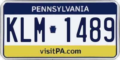 PA license plate KLM1489