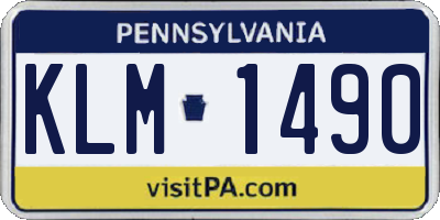 PA license plate KLM1490