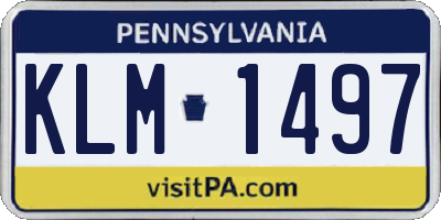 PA license plate KLM1497