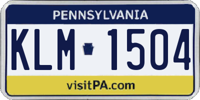 PA license plate KLM1504