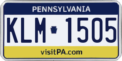 PA license plate KLM1505