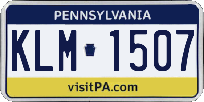 PA license plate KLM1507