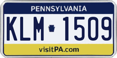 PA license plate KLM1509