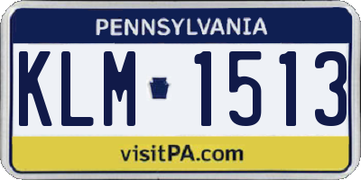 PA license plate KLM1513