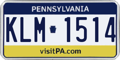 PA license plate KLM1514