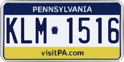 PA license plate KLM1516