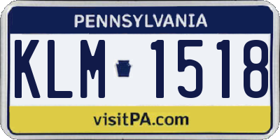 PA license plate KLM1518