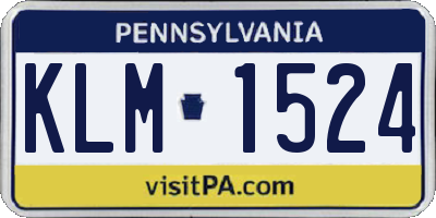 PA license plate KLM1524