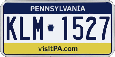 PA license plate KLM1527