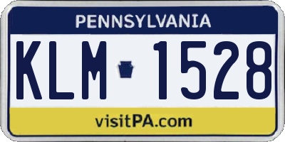 PA license plate KLM1528
