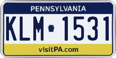 PA license plate KLM1531