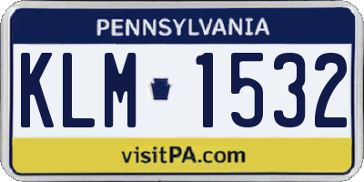 PA license plate KLM1532