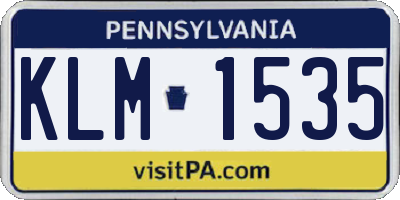 PA license plate KLM1535