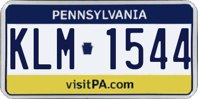 PA license plate KLM1544