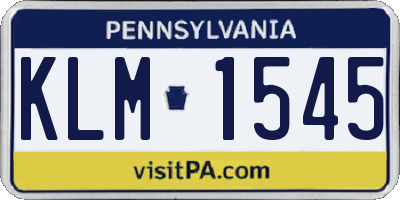 PA license plate KLM1545