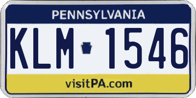 PA license plate KLM1546