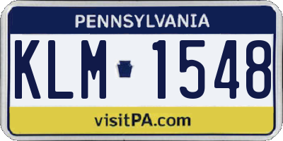 PA license plate KLM1548