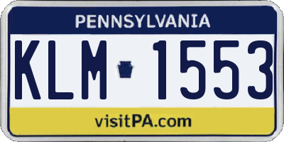PA license plate KLM1553