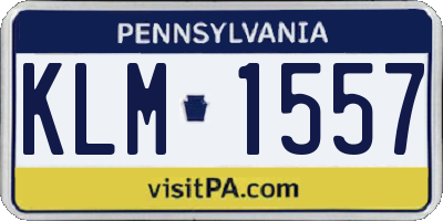 PA license plate KLM1557