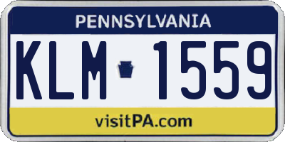 PA license plate KLM1559