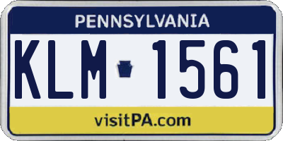PA license plate KLM1561