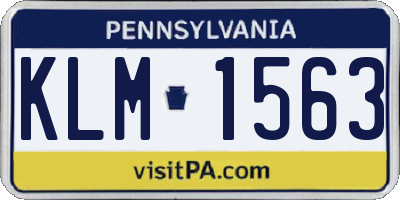 PA license plate KLM1563