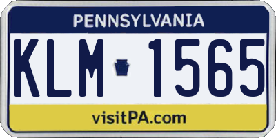 PA license plate KLM1565