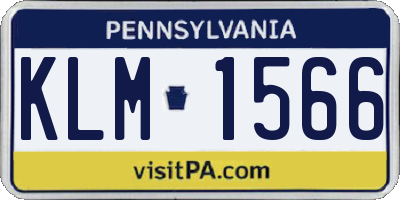 PA license plate KLM1566