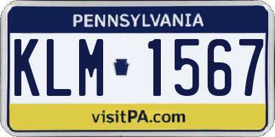 PA license plate KLM1567