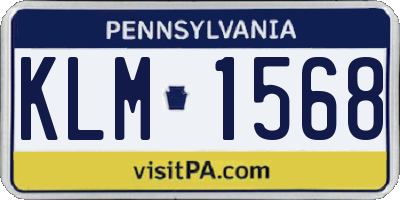 PA license plate KLM1568
