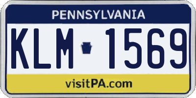 PA license plate KLM1569