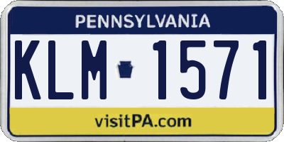 PA license plate KLM1571