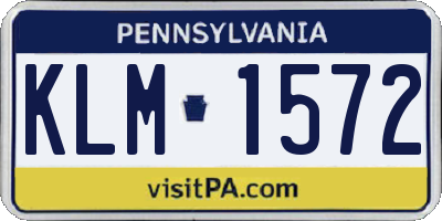 PA license plate KLM1572