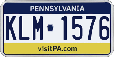 PA license plate KLM1576
