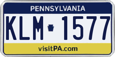 PA license plate KLM1577