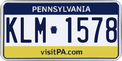 PA license plate KLM1578