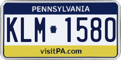PA license plate KLM1580