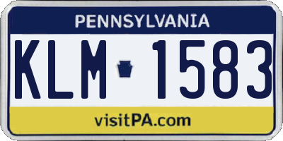 PA license plate KLM1583