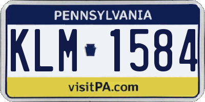 PA license plate KLM1584
