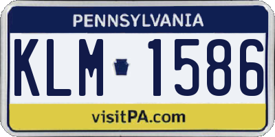 PA license plate KLM1586