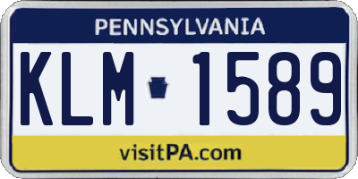 PA license plate KLM1589