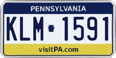 PA license plate KLM1591