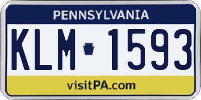 PA license plate KLM1593