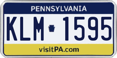 PA license plate KLM1595