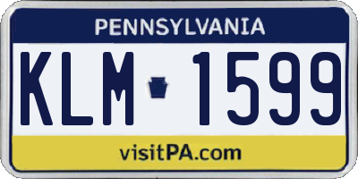 PA license plate KLM1599