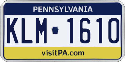 PA license plate KLM1610