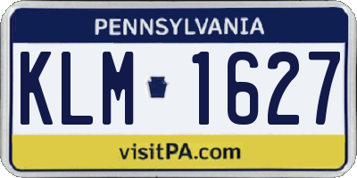PA license plate KLM1627