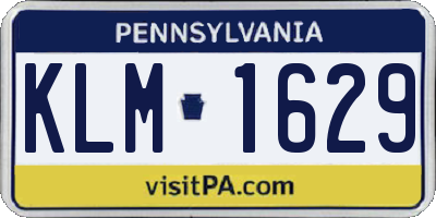 PA license plate KLM1629