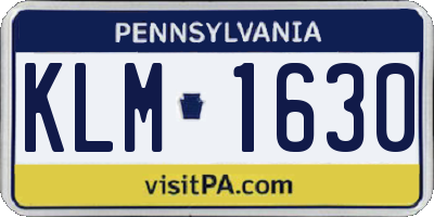 PA license plate KLM1630